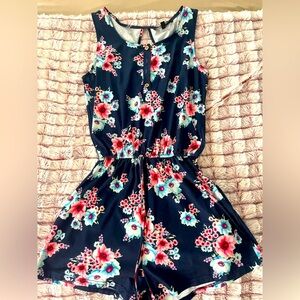 Flowered Sleeveless Romper